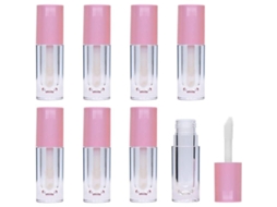 8 Tubos de Brilho Labial com Pincel Vazio, Frasco Refilável 6.5ml Mini Garrafa de Batom