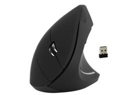 Mouse Vertical Sem Fio, Ergonômico, 2.4GHz, Óptico, 1600 DPI, para PC e Laptop, Preto