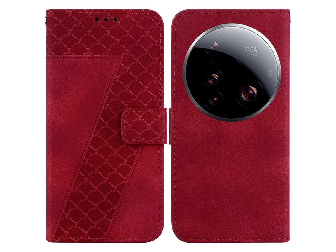 Capa De Couro Com Relevo Em Sete Formatos Para Xiaomi 15 Ultra