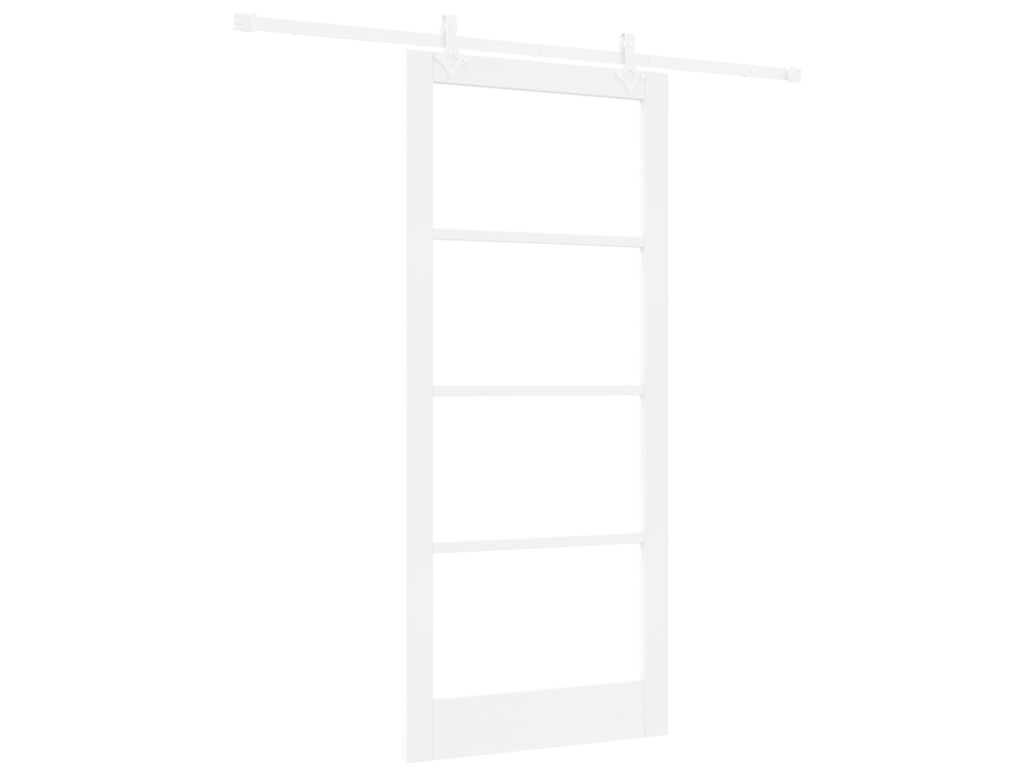 Conjunto 1 Porta Deslizante Vidaxl Branco Madeira De Pinho Maciça (93 X 211 Cm)