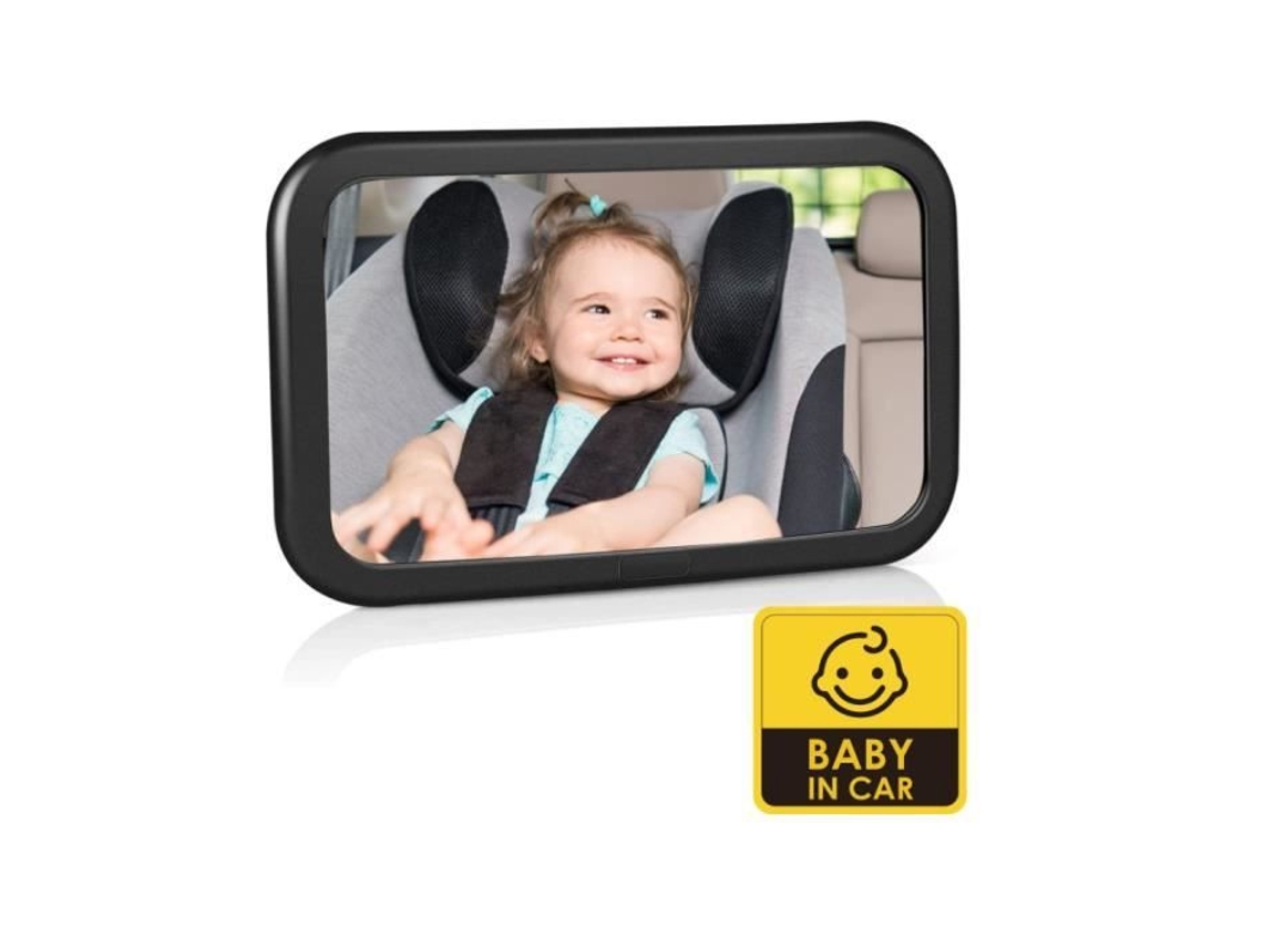 Espelho retrovisor do carro do bebê, espelho de vigilância giratório e inclinado de 360 °, espelho de carro do assento traseiro 100 inquebrável,