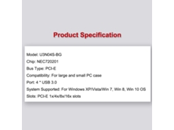 Placa Pci e Usb 3.0 4 Portas LAXISCREED