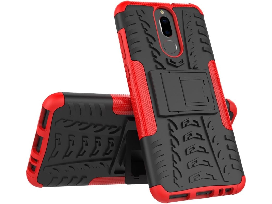 Capa Lite Proteção Híbrida para Huawei Mate 10 Lite HONGWE. Vidro Temperado Vermelho