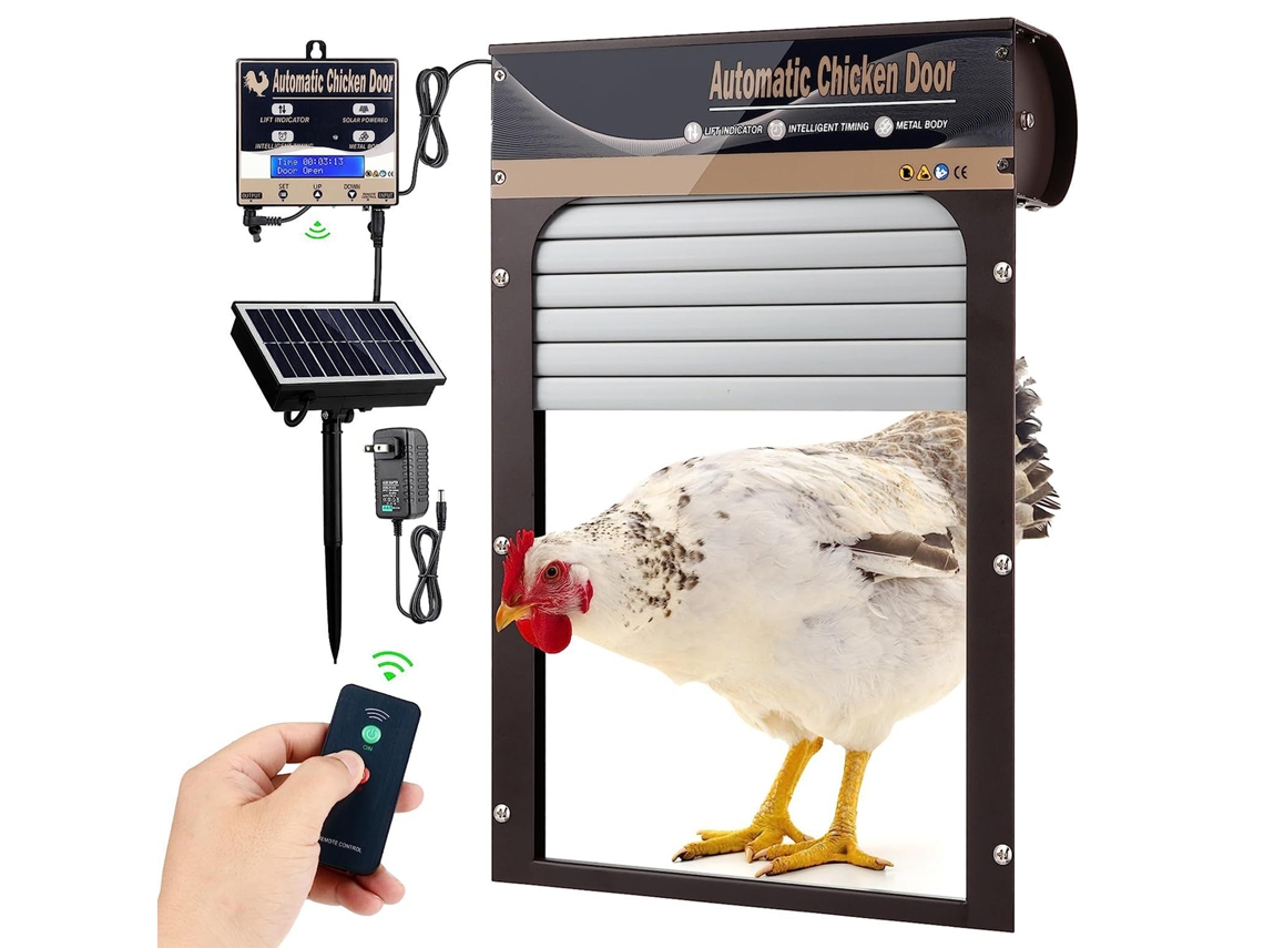 Portão Automático Solar Galinha com Sensor e Controle Remoto