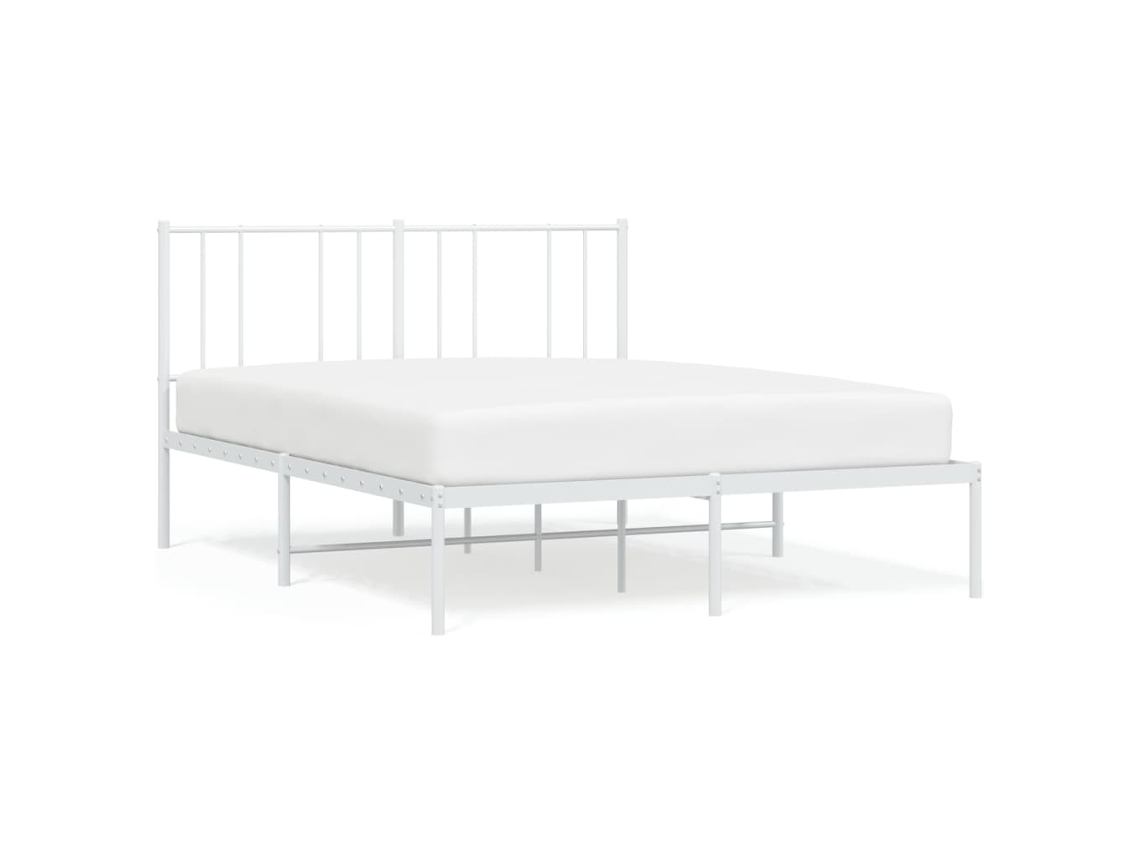 Bed Frame, Bed Frames Vidaxl Branco Aço (160 X 200 Cm)