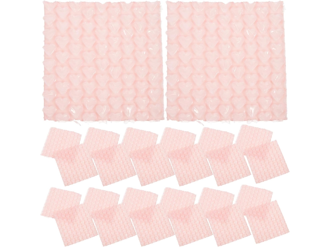 Sacos plásticos de bolha de parede dupla, 60 unidades, rosa. Proteção confiável e resistência reforçada.