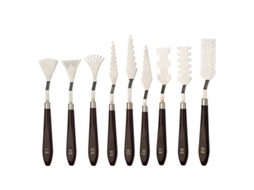 Kit Com 9 Espátulas Para Arte Floral Com Textura, Espátulas De Paleta Artística Com Formatos Especiais, Ferramentas De Pintura A Óleo E Acrílica