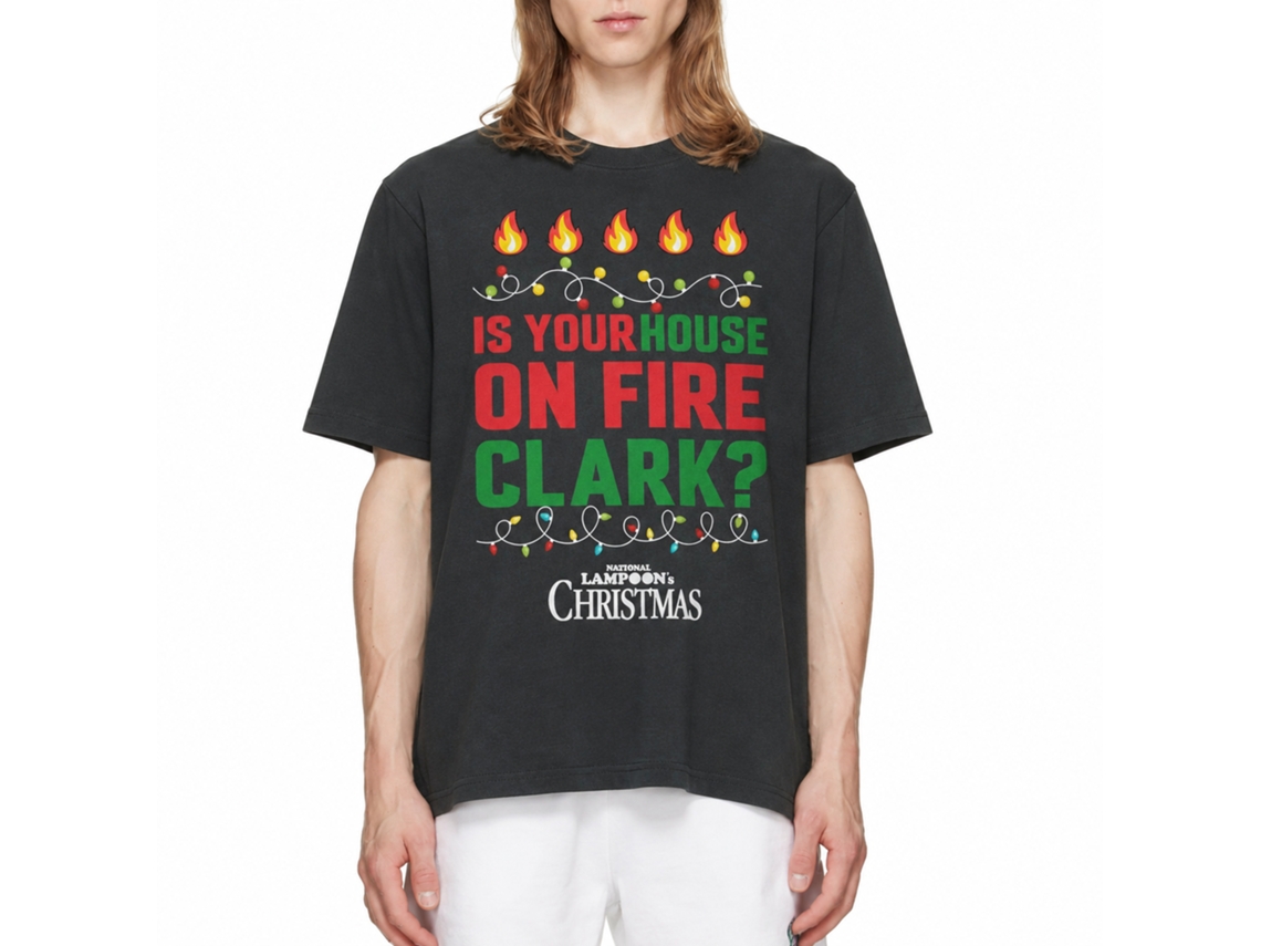 Rockinstone National Lampoon's Christmas Vacation House On Fire T-shirt Size:xxl