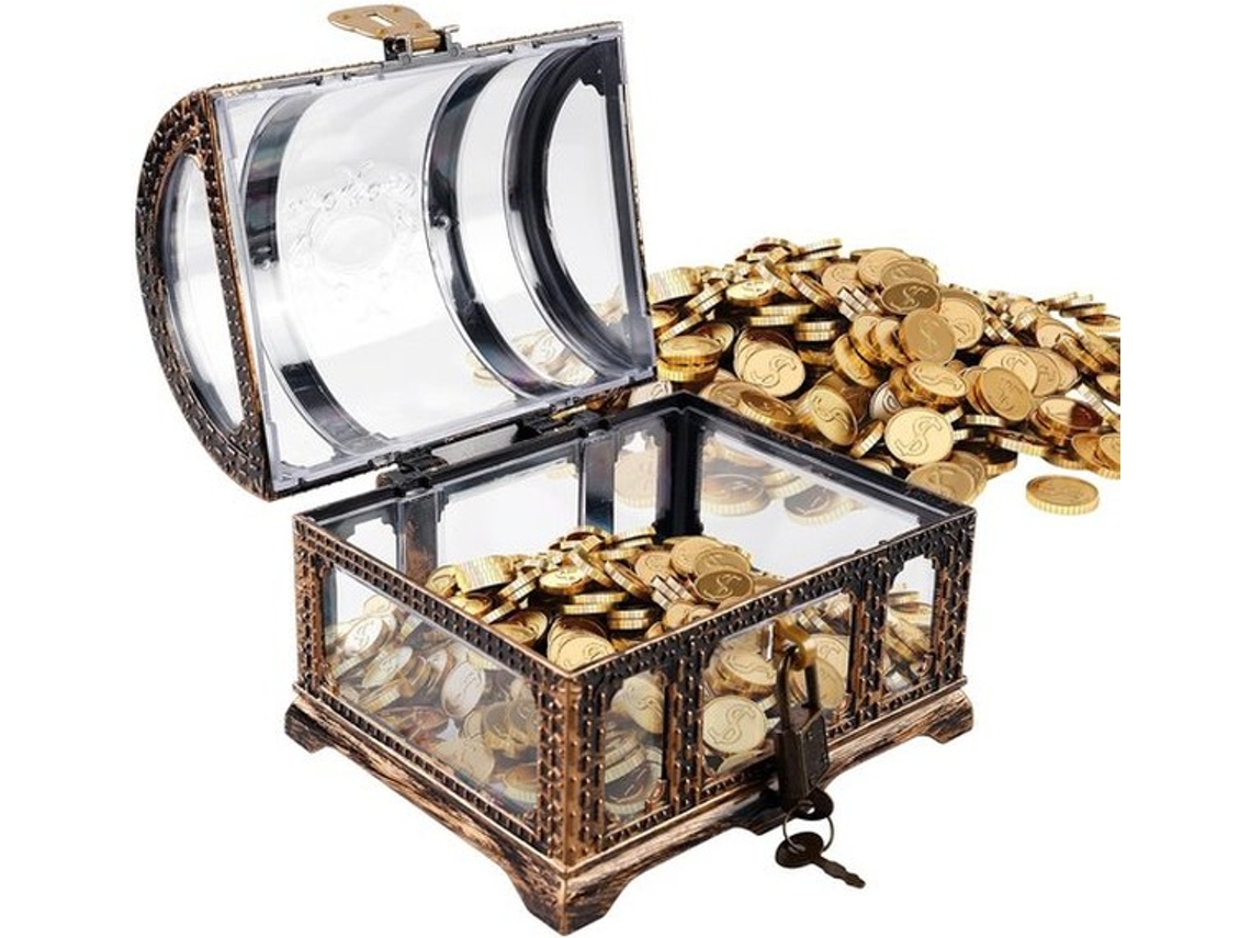 Caixa De Segredos Mini - Caixa Vintage Transparente Com Fechadura - Caixa De Segredos Dos Piratas - Presente Para Aniversário - Caixa De Armazenamento