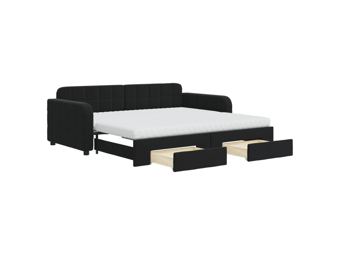 Daybed With Trundle, Daybeds With Trundles Vidaxl Preto Veludo (90 X 190 Cm)
