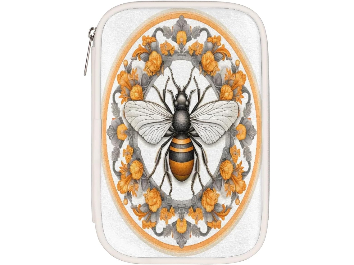 Estojo Lápis Com Abelha E Flor, Porta Lápis, Organizador de Material Escolar, Estojo Lápis Com Abelha, Caixa