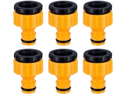 Conjunto De 6 Adaptadores Torneira Com Rosca 3/4" E 1/2" Em Plástico Para Bico