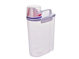 Caixa Transparente De Plástico Pp Para Armazenar Grãos E Farinha, Com Colher Medidora.