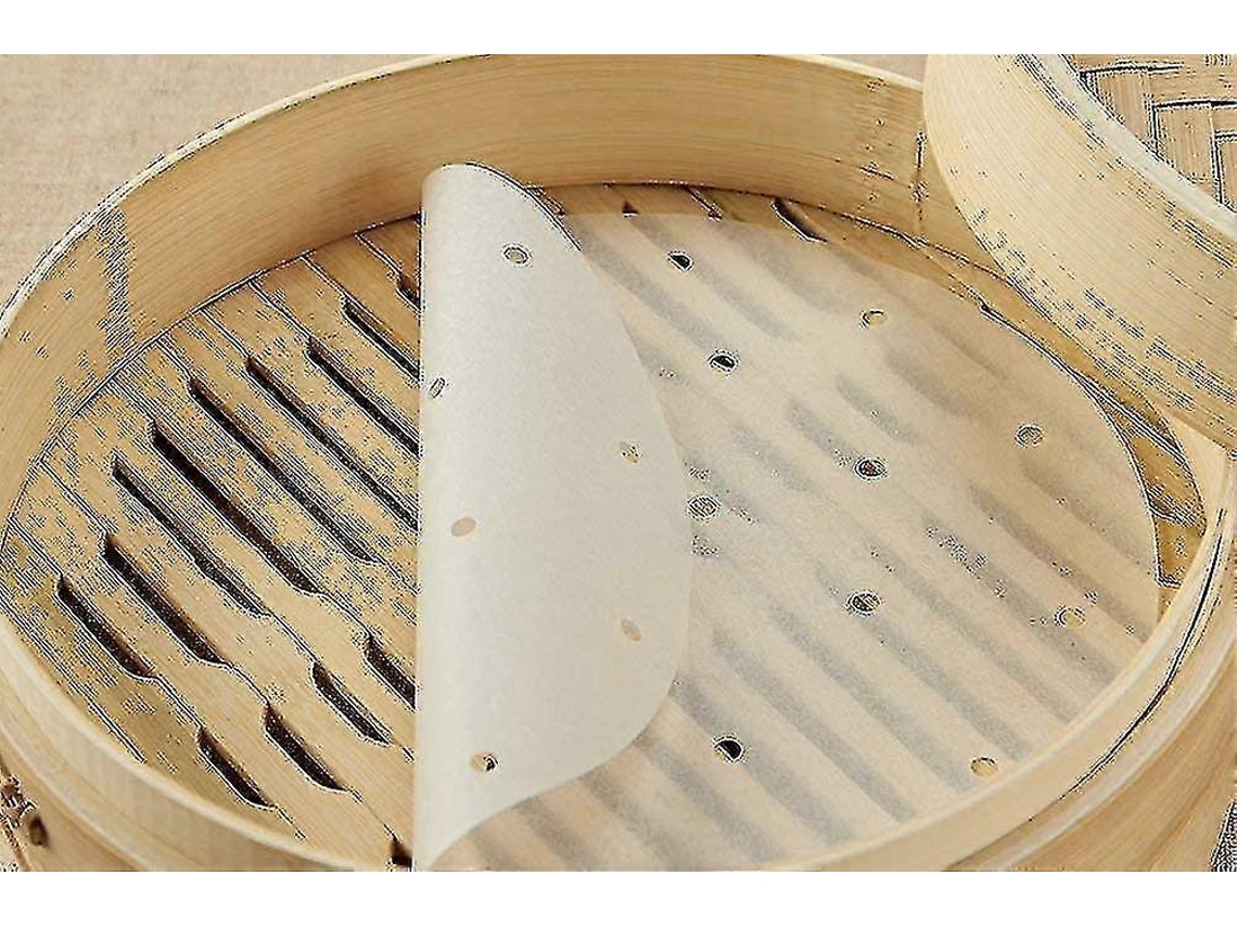 Conjunto De 100 Forros De Bambu Para Fritadeira A Ar, Tamanho 9 Polegadas (23 Cm).