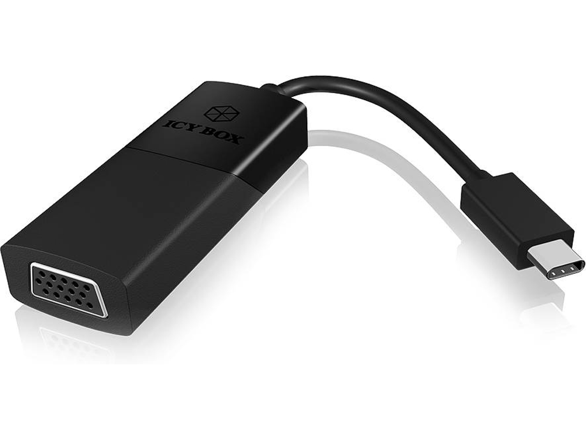 Cabo Adaptador ICY BOX USB Type-C para VGA Preto
