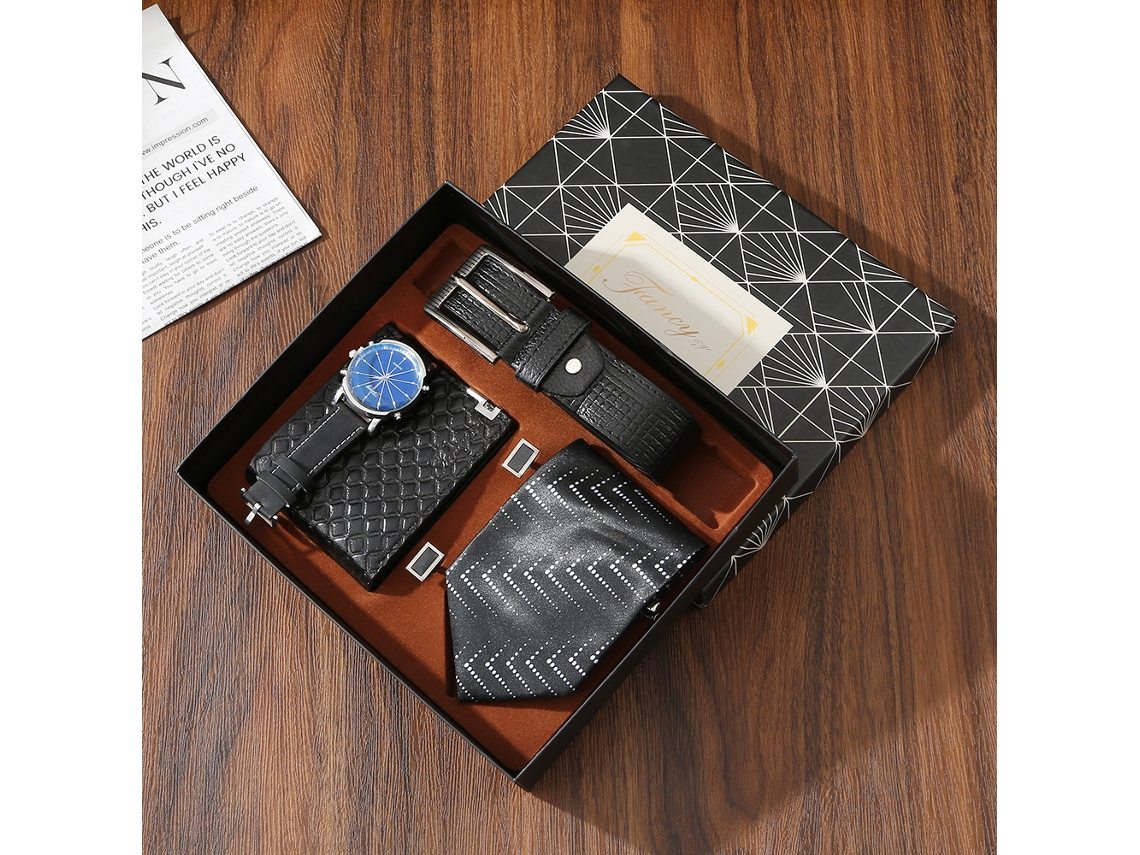 Conjunto De Presente Conjunto Com Relógio, Cinto E Carteira, Presente Perfeito Para Homens Em Datas Comemorativas Cuich