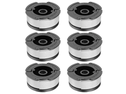 Conjunto De 6 Bobinas De Fio Para Cortadores De Grama Black Decker Gh400, Gh500 E Gh600, Modelo Af-100-3zp