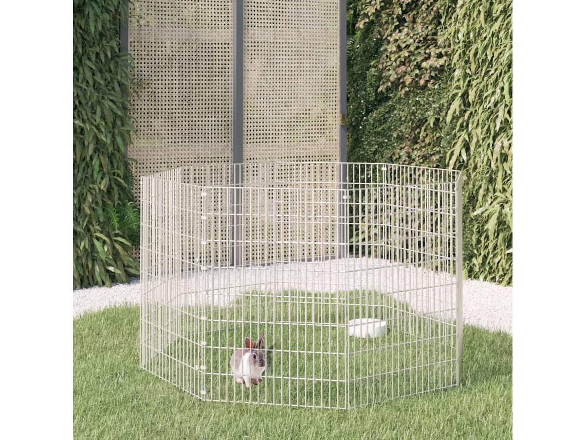 Vidaxl Recinto Exterior P/ Animais 8 Painéis 54x80cm Ferro Galvanizado