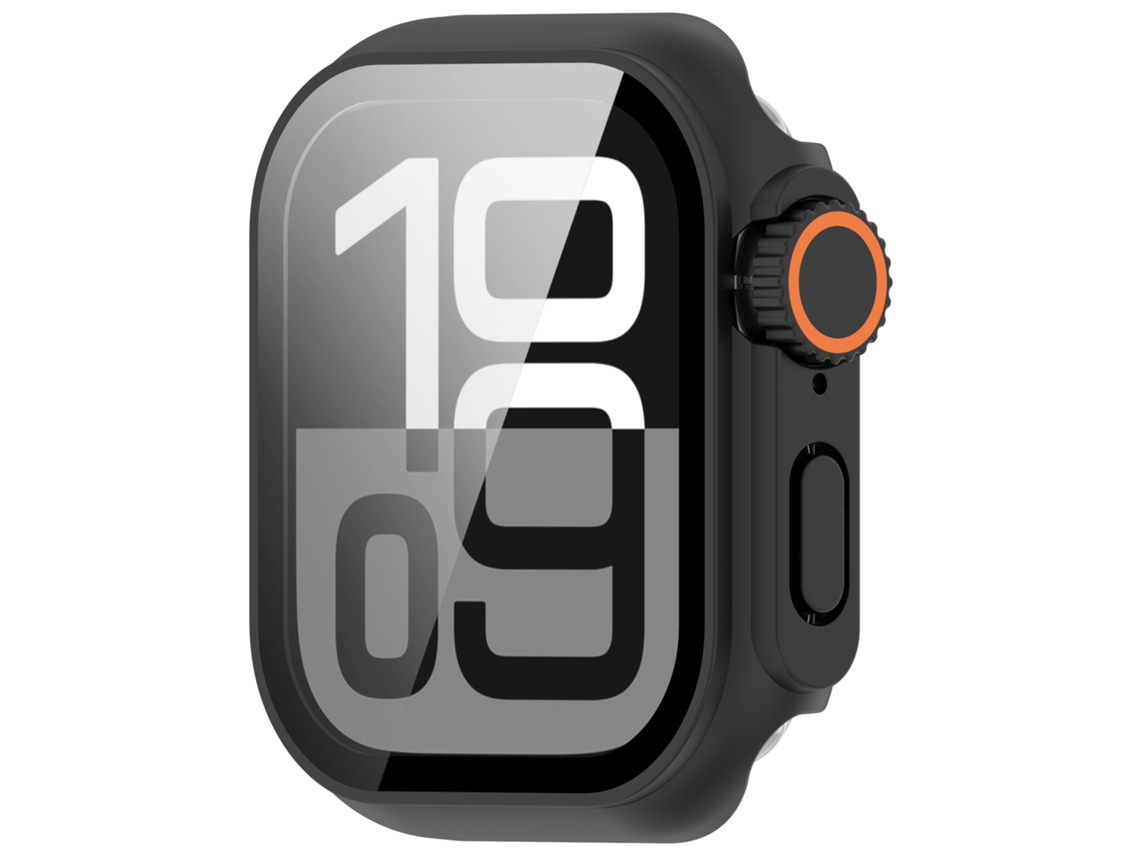 Capa Protetora Para Apple Watch Pc Rígido E Vidro Temperado Preto 42 Inf
