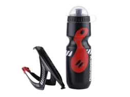Garrafa De Água De 650ml Com Suporte Para Bicicleta, Ideal Para Ciclismo De Montanha (preto + Vermelho)