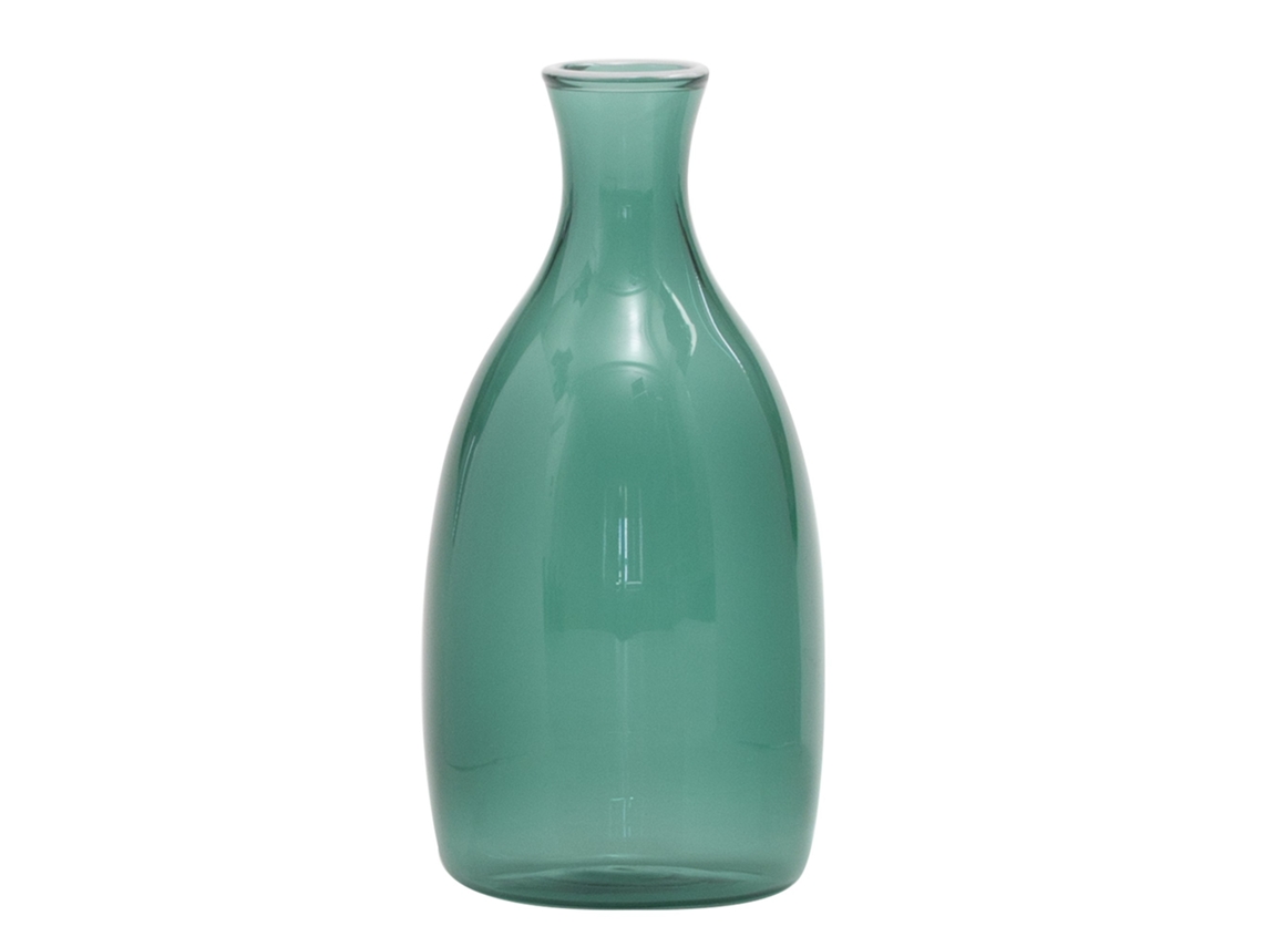 Vaso Un Fiore 150 Em Vidro Borossilicato Soprado À Mão, Cor Verde Lago, Capacidade De 150 Cl, Design Elegante Para Decorar Casas E Escritórios.