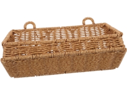 Cesto Organizador De Banheiro Ukcoco Em Rattan Plástico, Sem Necessidade De Furar A Parede, Com Suporte Para Pendurar