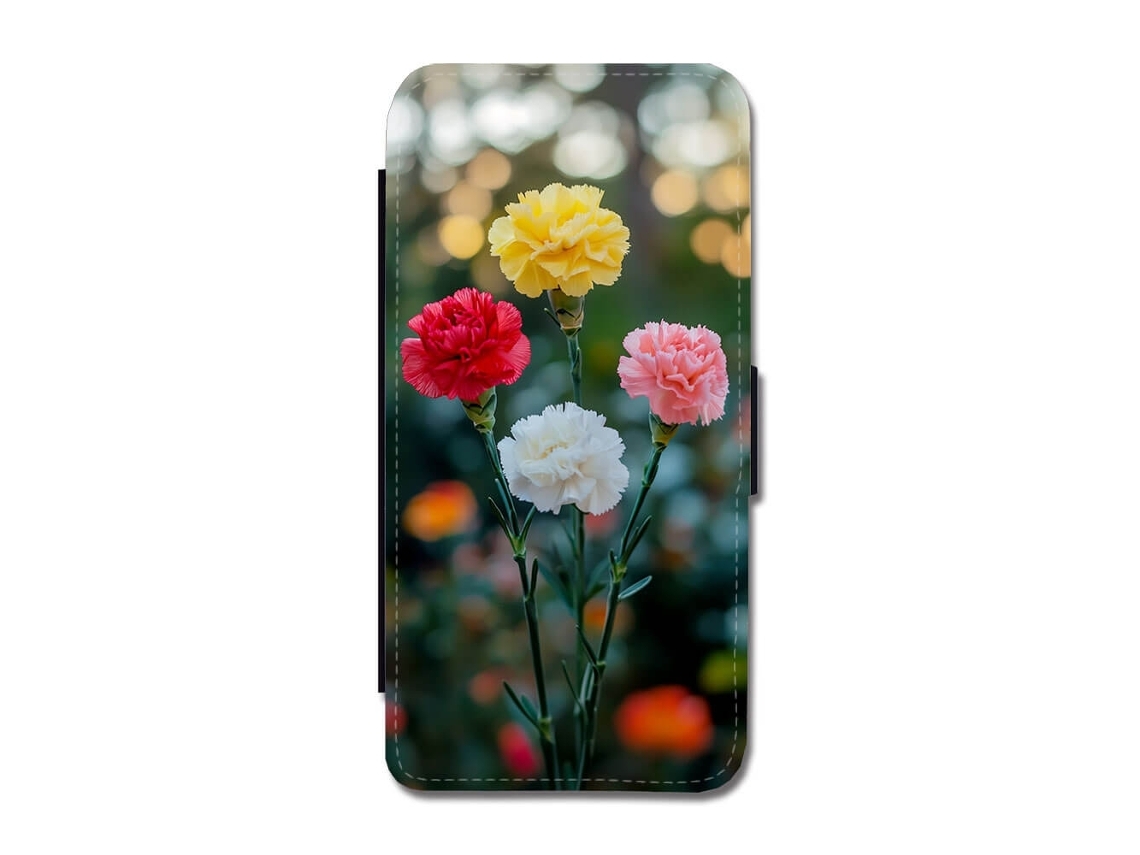 Capa Flip Para Iphone 17 Com Estampa De Cravos E Flores