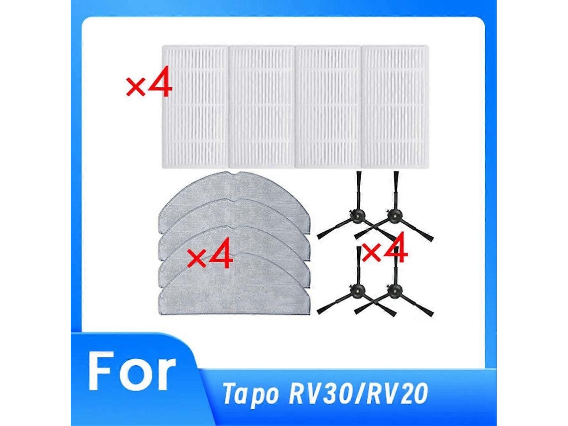 Acessórios Para Aspirador Robô Rv30/rv20: Escova Lateral, Pano E Filtro._ptg