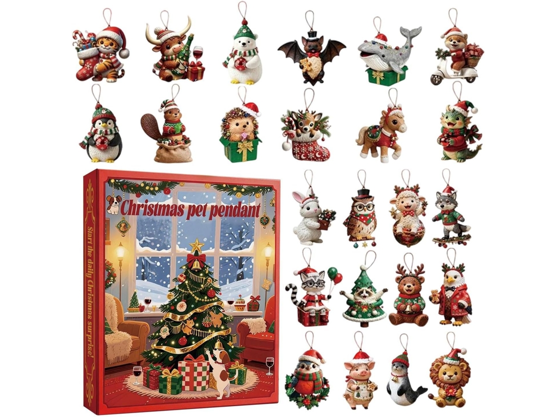 Calendário Do Advento De Natal - Coleção De Decoração Para Casa Com Pingente Fofo |