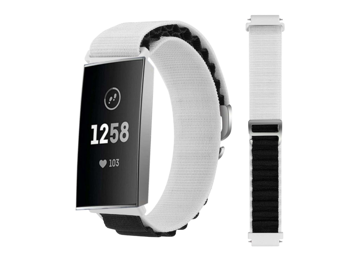 Bracelete Alpine G-Hook Ajustável Fitbit by Google Charge 4 Branco e Preto