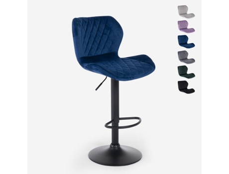 Banco de Bar Cozinha Moderno em Veludo Ajustável Jersey SUPERSTOOL