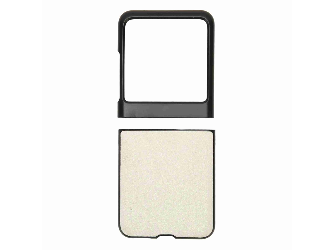 Mali capa de Celular Dobravel Motorola Razr 40 Ultra Case Abs Anti risco Minimalista Branco Brilhante