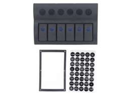 Painel de Interruptores Elétrico 6 Gang com Led Azul Pré cabado Protetor Sobrecarga Rv Dc12v 24v YURU