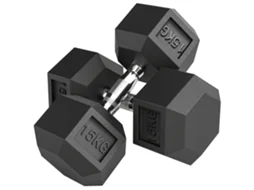Conjunto de 2 halteres hexagonais de 15 Kg, com pega antiderrapante, PONTOCASA