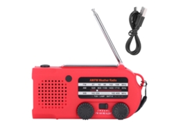 Rádio de Emergência AQUAFORGE com Energia Solar, Manivela, Alarme SOS, Lanterna, Bateria externa
