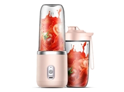Lurelia Liquidificador Portátil Recarregável Usb, 400ml, 6 Lâminas, Para Smoothies, Rosa