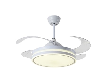 Ventoinha de Tecto Asgard Maxi Branca 4 Palas Retráteis 72W Led 300040006000K Alt.35Xd.120/50Cm FERRIMEX