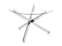 Mesa de jantar BELIANI Butler de Vidro de segurança (temperado) Prateado 110x110x73