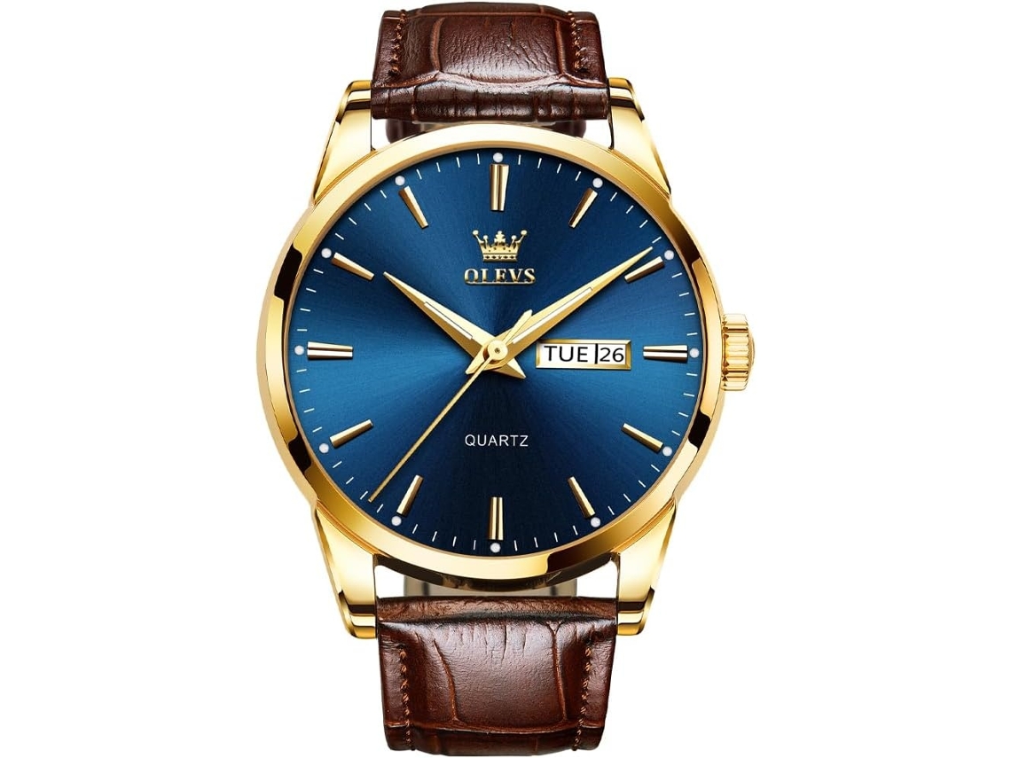 Lurelia Relógio Masculino, Movimento De Quartzo, Data/calendário, Luminoso, 9 Mm, 0,35 Polegadas, 38 Mm, 1,49 Polegadas, 8,66 Polegadas, 20 Mm, Couro
