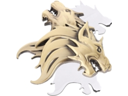 Adesivos metálicos 3D com cabeça de lobo para carro, 2 peças, Zinco League, à prova d'água.