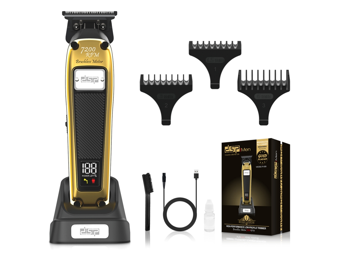 Máquina de cortar cabelo MDUG, visor digital LED, motor sem escovas, barbeador elétrico (com base e carregamento USB)
