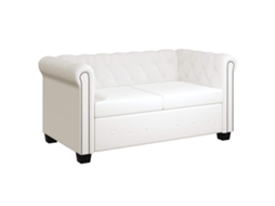 Maison Exclusive - Sofá Chesterfield De 2 Lugares Em Couro Artificial Branco