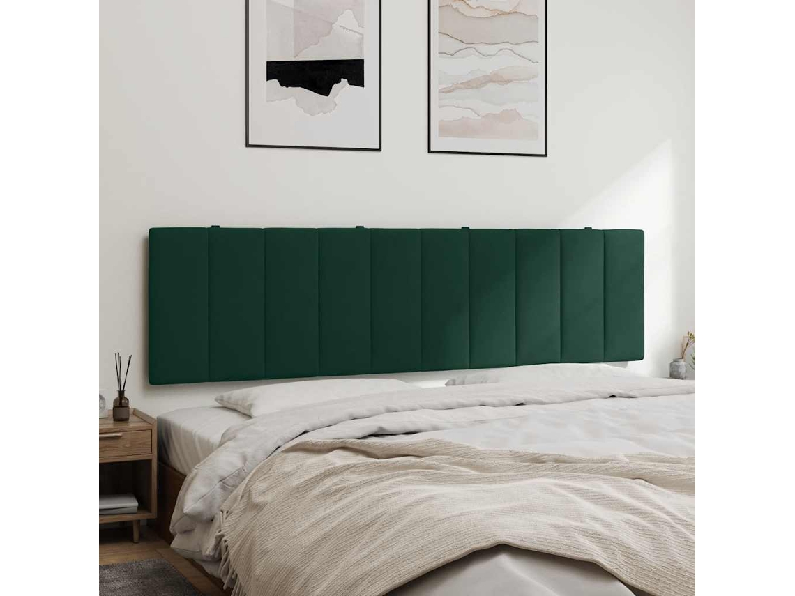 Vidaxl Almofadão De Cabeceira Hanko 180 Cm Veludo Verde-escuro