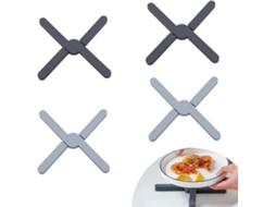 Encaixes de Silicone 4 Peças Proteção Térmica para Panelas, Frigideiras e Tigelas Preto + Cinza ZYBLSSBB