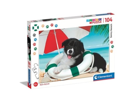 Puzzle Infantil 104 Piezas Con Perro Negro Flotador Y Sombrilla 25741 Clementonip23promo Clementoni 2x1