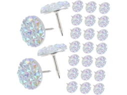 60 Tachinhas Redondas E Elegantes Em Resina Metal Com Efeito De Pedras Preciosas Brilhantes, Ideais Para Murais, Salas