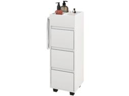 Armário Banheiro 35x30x90cm 4 Compartimentos E Toalheiras, Branco