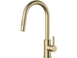 Pulverizador Para Torneira De Cozinha, Pulverizador Extensível Para Instalação Sob A Pia, Giro De 360°, 2 Posições, Acabamento Dourado Escovado