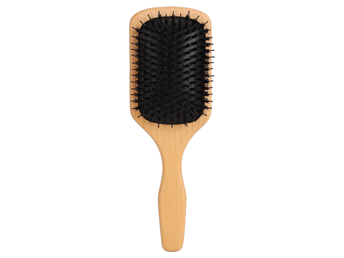 Pincel De Massagem De Pelo Com Cabo De Madeira Portátil Para Desembaraçar E Estilizar Ferramenta Doméstica Elegante