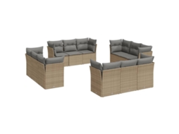 Garden Sofa Set, Garden Sofa Sets Vidaxl Bege Rattan / Vime (n/a)